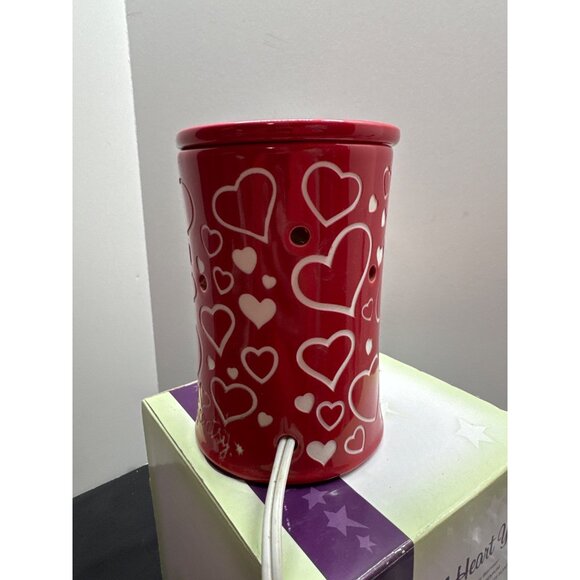 Scentsy "I Heart You" Electric Wax Warmer - Red Heart Pattern 2010 - Picture 4 of 8
